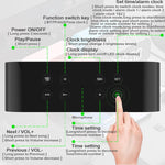 مكبر صوت صغير AEC BT501 بتقنية Bluetooth 5.0 مع LED ومنبه وساعة ومرآة، يدعم بطاقة TF بسعة 32 جيجابايت، BT501