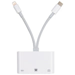 محول NK-107 Pro 3 في 1 USB-C / Type-C + 8 دبابيس ذكر إلى USB + RJ45 + 8 دبابيس شحن أنثى، NK-107 Pro