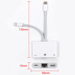 محول NK-107 Pro 3 في 1 USB-C / Type-C + 8 دبابيس ذكر إلى USB + RJ45 + 8 دبابيس شحن أنثى، NK-107 Pro