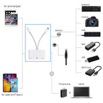 محول NK-107 Pro 3 في 1 USB-C / Type-C + 8 دبابيس ذكر إلى USB + RJ45 + 8 دبابيس شحن أنثى، NK-107 Pro