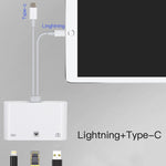 محول NK-107 Pro 3 في 1 USB-C / Type-C + 8 دبابيس ذكر إلى USB + RJ45 + 8 دبابيس شحن أنثى، NK-107 Pro