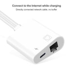 محول NK-1035 Pro 2 في 1 USB-C / Type-C + 8 دبابيس ذكر إلى RJ45 + 8 دبابيس شحن أنثى، NK-1035 Pro