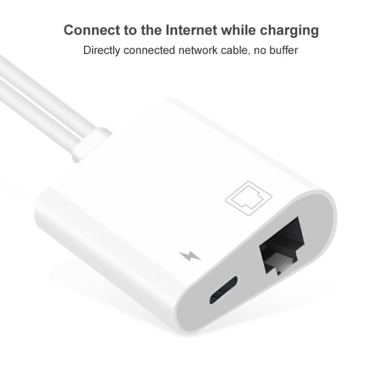 محول NK-1035 Pro 2 في 1 USB-C / Type-C + 8 دبابيس ذكر إلى RJ45 + 8 دبابيس شحن أنثى، NK-1035 Pro