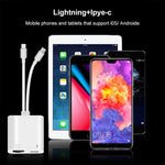 محول NK-1035 Pro 2 في 1 USB-C / Type-C + 8 دبابيس ذكر إلى RJ45 + 8 دبابيس شحن أنثى، NK-1035 Pro