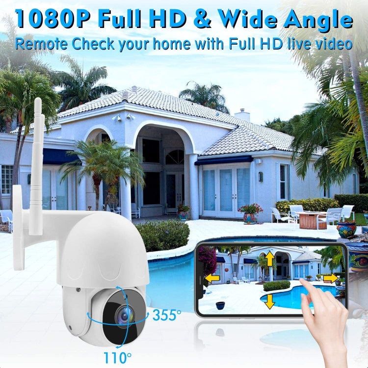 كاميرا IP لاسلكية مقاومة للماء Tuya QX45 بدقة 1080P كاملة IP65 2.4G، تدعم كشف الحركة والصوت ثنائي الاتجاه والرؤية الليلية وبطاقة TF، قابس أسترالي، تدعم كشف الحركة