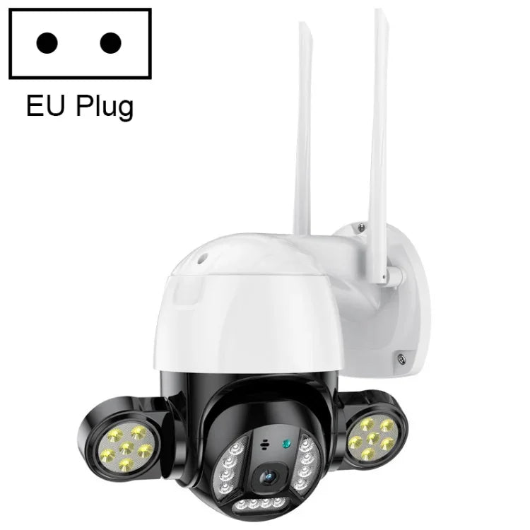 كاميرا IP لاسلكية مقاومة للماء QX55 بدقة 3.0 مليون بكسل IP65 2.4G، تدعم كشف الحركة والصوت ثنائي الاتجاه والرؤية الليلية وبطاقة TF، قابس أوروبي، QX55