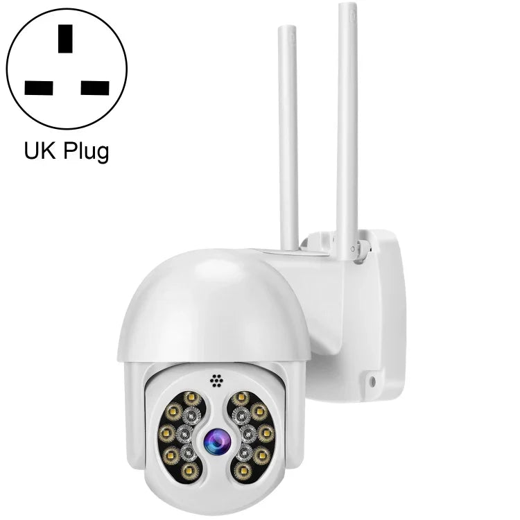 كاميرا IP لاسلكية مقاومة للماء Tuya QX56 بدقة 3.0 مليون بكسل IP66 2.4G، تدعم Amazon Alexa وGoogle Home وكشف الحركة والصوت ثنائي الاتجاه والرؤية الليلية الملونة الكاملة وبطاقة TF، قابس أوروبي، تدعم Amazon Alexa وGoogle Home