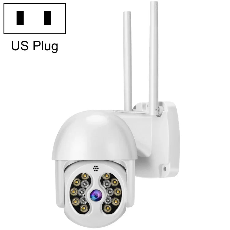 كاميرا IP لاسلكية مقاومة للماء Tuya QX56 بدقة 3.0 مليون بكسل IP66 2.4G، تدعم Amazon Alexa وGoogle Home وكشف الحركة والصوت ثنائي الاتجاه والرؤية الليلية الملونة الكاملة وبطاقة TF، قابس أوروبي، تدعم Amazon Alexa وGoogle Home