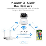 ESCAM PT201 HD 1080P Dual-band WiFi IP Camera, Support Night Vision / Motion Detection / Auto Tracking / TF Card / Two-way Audio, EU Plug, PT201