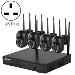 نظام أمان NVR لاسلكي ESCAM WNK614 بدقة 3.0 مليون بكسل مع 8 قنوات لاسلكية + 4 كاميرات IPC، قابس أسترالي، WNK614