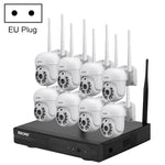نظام أمان NVR لاسلكي ESCAM WNK718 بدقة 3.0 مليون بكسل مع 8 قنوات لاسلكية + 8 كاميرات IPC، قابس بريطاني، WNK718