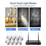 نظام أمان NVR لاسلكي ESCAM WNK718 بدقة 3.0 مليون بكسل مع 8 قنوات لاسلكية + 8 كاميرات IPC، قابس بريطاني، WNK718