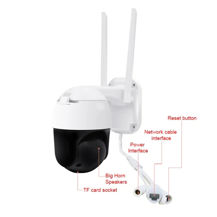 كاميرا QX36 1080P 3.0MP عدسة 3.6 مم IP65 مقاومة للماء PTZ دوارة 360 درجة واي فاي، تدعم ألوان كاملة نهاراً وليلًا، صوت ثنائي الاتجاه، كشف حركة بشري، تشغيل فيديو، بطاقة TF بسعة 128 جيجابايت، قابس أسترالي، QX36