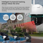 كاميرا QX36 1080P 3.0MP عدسة 3.6 مم IP65 مقاومة للماء PTZ دوارة 360 درجة واي فاي، تدعم ألوان كاملة نهاراً وليلًا، صوت ثنائي الاتجاه، كشف حركة بشري، تشغيل فيديو، بطاقة TF بسعة 128 جيجابايت، قابس أسترالي، QX36
