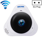 كاميرا IP واي فاي ESCAM Q8 بدقة 960P وعدسة عين السمكة بزاوية 360 درجة 1.3 ميجابكسل، تدعم كشف الحركة والرؤية الليلية، مسافة الأشعة تحت الحمراء: 5-10 أمتار، قابس أسترالي، Q8 قابس أمريكي، Q8 قابس أسترالي، Q8 قابس أوروبي، Q8 قابس بريطاني
