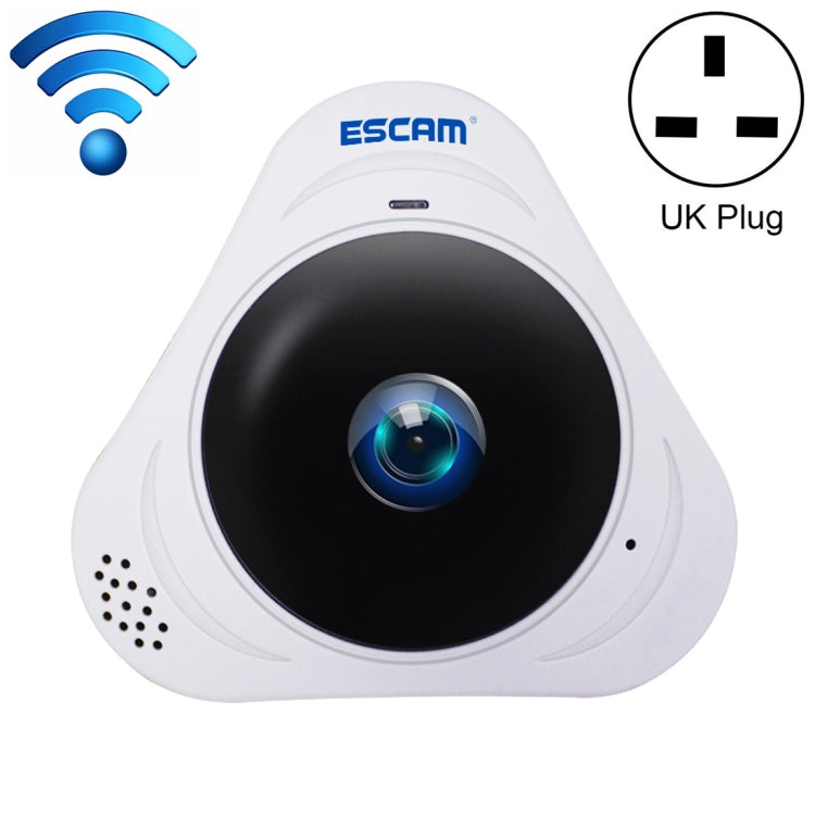 كاميرا IP واي فاي ESCAM Q8 بدقة 960P وعدسة عين السمكة بزاوية 360 درجة 1.3 ميجابكسل، تدعم كشف الحركة والرؤية الليلية، مسافة الأشعة تحت الحمراء: 5-10 أمتار، قابس أسترالي، Q8 قابس أمريكي، Q8 قابس أسترالي، Q8 قابس أوروبي، Q8 قابس بريطاني