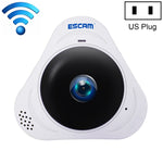 كاميرا IP واي فاي ESCAM Q8 بدقة 960P وعدسة عين السمكة بزاوية 360 درجة 1.3 ميجابكسل، تدعم كشف الحركة والرؤية الليلية، مسافة الأشعة تحت الحمراء: 5-10 أمتار، قابس أسترالي، Q8 قابس أمريكي، Q8 قابس أسترالي، Q8 قابس أوروبي، Q8 قابس بريطاني