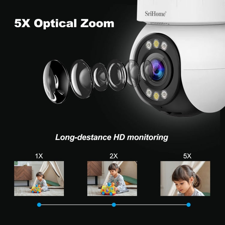 نظام كاميرا أمان منزلية لاسلكية SriHome SH046 بدقة 4.0 مليون بكسل FHD واستهلاك منخفض للطاقة، SH046