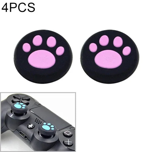 4 قطع غطاء حماية سيليكون لطيف على شكل مخلب قطة لأذرع التحكم PS4 / PS3 / PS2 / XBOX360 / XBOXONE / WIIU