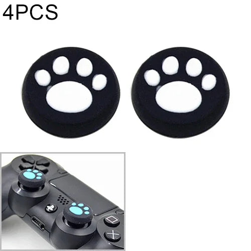 4 قطع غطاء حماية سيليكون لطيف على شكل مخلب قطة لأذرع التحكم PS4 / PS3 / PS2 / XBOX360 / XBOXONE / WIIU