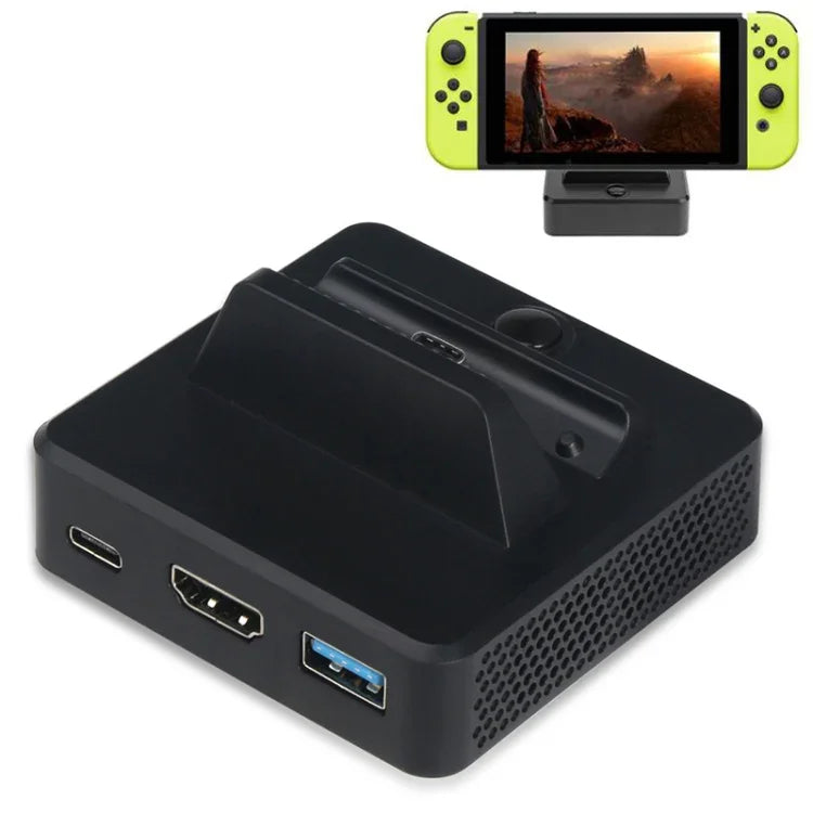 محطة تحويل قاعدة فيديو متعددة الوظائف مع حامل لجهاز Switch، محطة تحويل