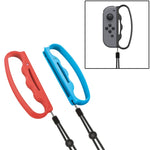 iPlay Small Handle Boxing Grip Gamepad Grip with Strap for Switch Joy-Con, Black, Red