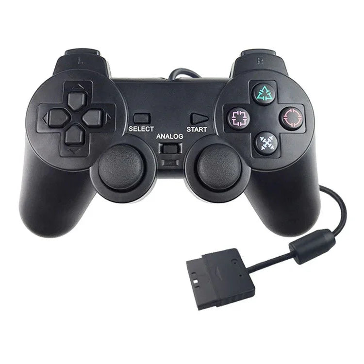 مقبض تحكم ألعاب سلكي مزدوج الاهتزاز لجهاز PS2