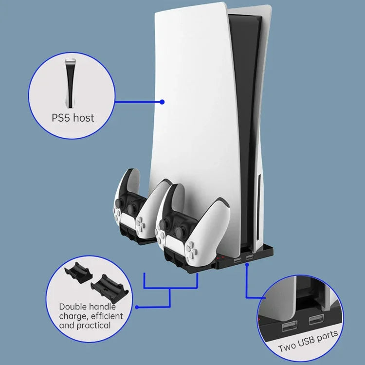 حامل شحن عمودي بقاعدة مع مقبض لجهاز PS5، iPlay HBP-269
