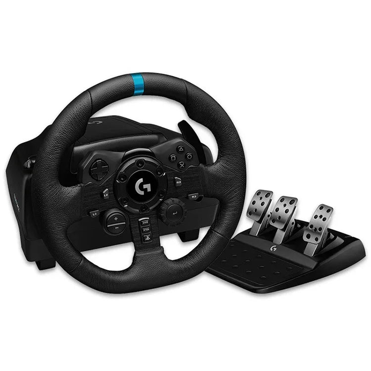 عجلة قيادة ألعاب Logitech G923 مع دواسات وذراع تبديل سرعات لجهاز PS5 / PS4 / الكمبيوتر، G923