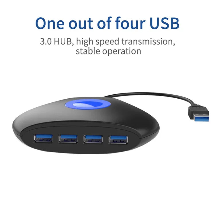 محول محور 4 في 1 KJH P5-015 USB 3.0 مع ضوء أزرق، موسع، موزع، شاحن، موصل، موزع لجهاز PS5 / Xbox Series X، KJH P5-015