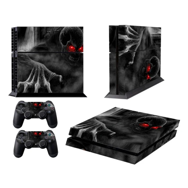 ملصق فيلم حماية ملون بنمط شيطان داكن لجهاز سوني PS4، نمط شيطان داكن