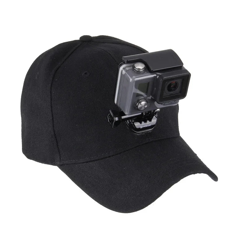 قبعة شمسية خارجية بيسبول مع حامل كاميرا مدمج لـ GoPro وSJCAM وXiaomi Xiaoyi كاميرات الأكشن الرياضية
