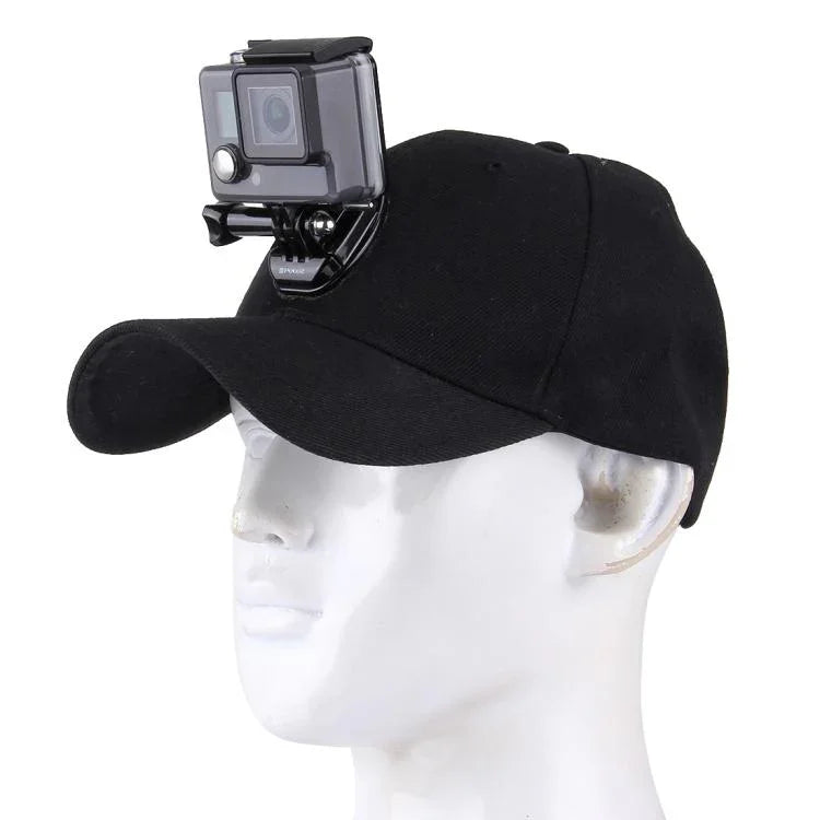 قبعة شمسية خارجية بيسبول مع حامل كاميرا مدمج لـ GoPro وSJCAM وXiaomi Xiaoyi كاميرات الأكشن الرياضية