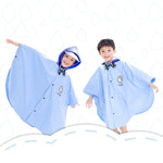 معطف مطر للأطفال على الطراز البريطاني مع قبعة كرتونية قابلة لإعادة الاستخدام، العمر فوق 3 سنوات، المقاس: XXL