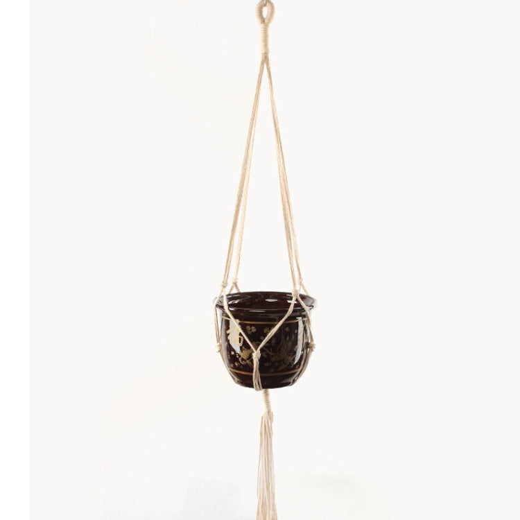 P007 Type Macrame Hanging Flower Pots Decoration Indoor Outdoor Braided Rope Hanging Planter Plant Holder, P007 Type