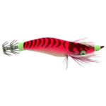HENGJIA 8cm Plastic Hard Baits Squid Fishing Lures Decoy Wood Shrimp Baits, 1# (Magenta+Dark Red), 2# (Orange + Yellow), 3# (Yellow), 5# (Magenta), 6# (Orange)