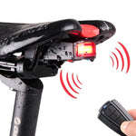 ضوء خلفي للدراجة مقاوم للماء IP65 مع إنذار LED ذكي COB قابل للشحن عبر USB مع جهاز تحكم عن بعد، مسافة التحكم: 1-100 متر، ضوء خلفي مقاوم للماء IP65