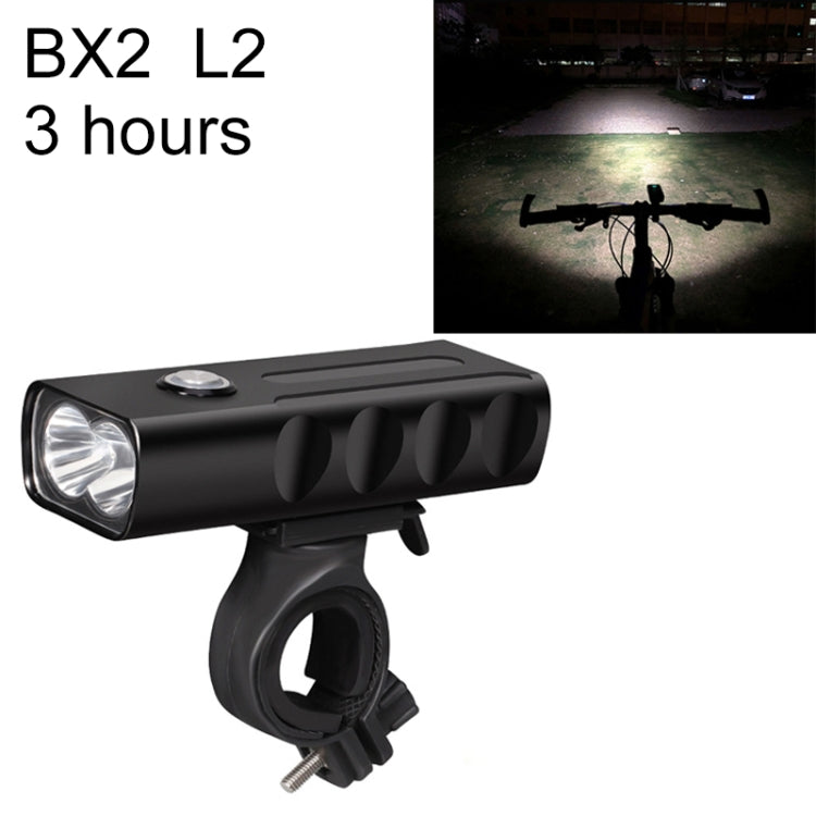 ضوء أمامي للدراجة قابلة للشحن عبر USB BX2، مصباح LED على المقود (3 ساعات، مصابيح L2)، 3 ساعات، مصابيح L2