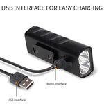 ضوء أمامي للدراجة قابلة للشحن عبر USB BX2، مصباح LED على المقود (3 ساعات، مصابيح L2)، 3 ساعات، مصابيح L2