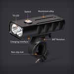 ضوء أمامي للدراجة قابلة للشحن عبر USB BX2، مصباح LED على المقود (3 ساعات، مصابيح L2)، 3 ساعات، مصابيح L2