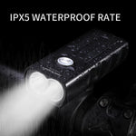 ضوء أمامي للدراجة قابلة للشحن عبر USB BX2، مصباح LED على المقود (3 ساعات، مصابيح L2)، 3 ساعات، مصابيح L2