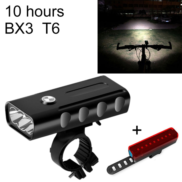 ضوء أمامي للدراجة قابلة للشحن عبر USB BX3، مصباح LED على المقود (10 ساعات، مصباح T6+A02)، 10 ساعات، مصباح T6+A02