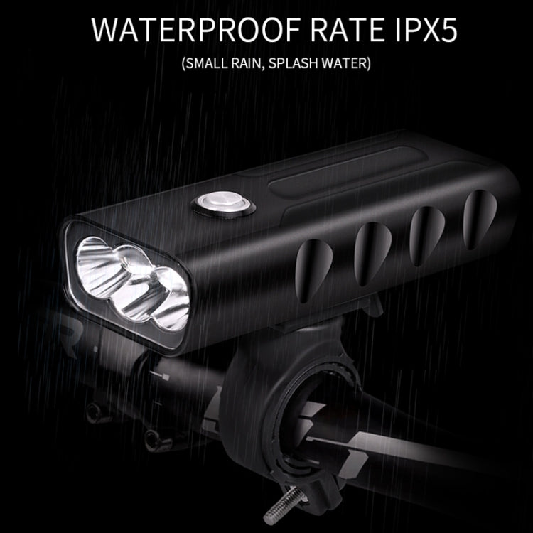 ضوء أمامي للدراجة قابلة للشحن عبر USB BX3، مصباح LED على المقود (10 ساعات، مصباح T6+A02)، 10 ساعات، مصباح T6+A02