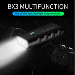ضوء أمامي للدراجة قابلة للشحن عبر USB BX3، مصباح LED على المقود (10 ساعات، مصباح T6+A02)، 10 ساعات، مصباح T6+A02
