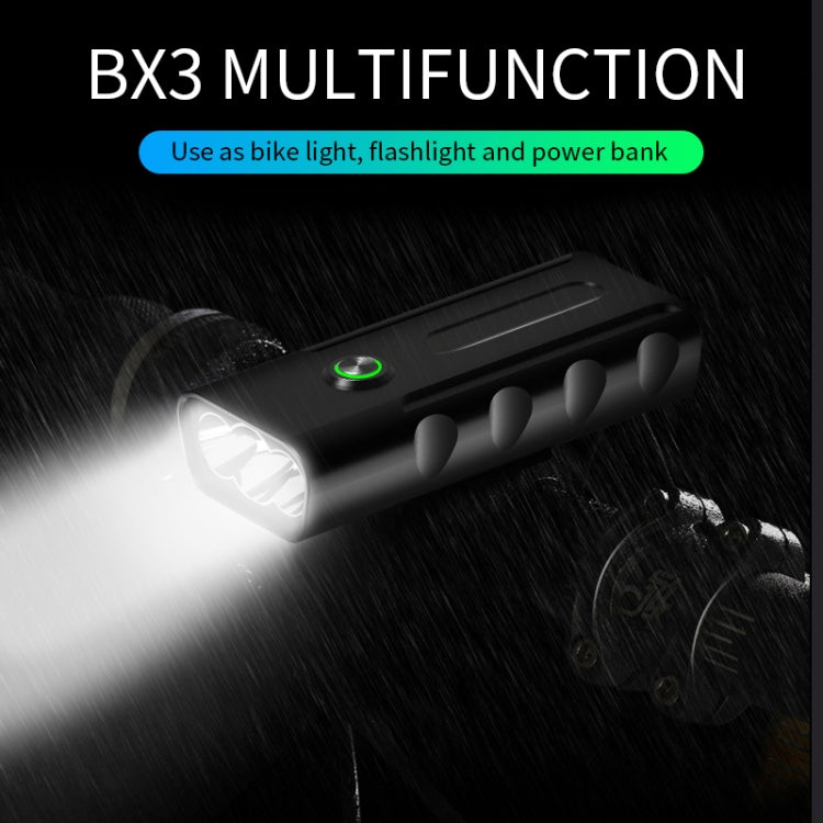 ضوء أمامي للدراجة قابلة للشحن عبر USB BX3، مصباح LED على المقود (10 ساعات، مصباح T6+A02)، 10 ساعات، مصباح T6+A02
