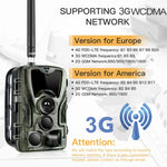 كاميرا تتبع صيد أمنية مزودة برؤية ليلية بالأشعة تحت الحمراء مقاومة للماء IP66 مع دعم 3G WCDMA وزاوية PIR 120 درجة، HC801G 3G WCDMA