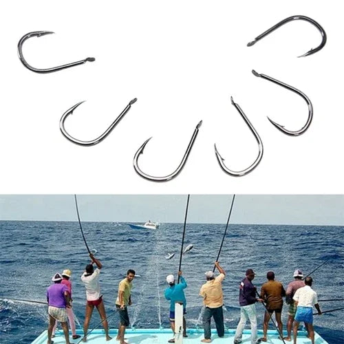 ISE 500 PCS Mixed Size Fish Barbed Hook Fishing Hooks, 6-15 #