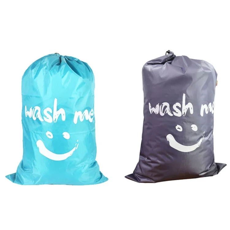 Home Quilt Clothes Travel Nylon Draw Cord Smile Face Pattern Arrange Storage Bag