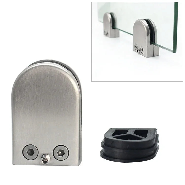 5-8mm Concave Curved Bottom Matte Polished  201 Stainless Steel Fixed Clip Railing Glass Wood Layer Board Clamp Bracket, 5-8mm, Curved Bottom, 201 Stainless Steel