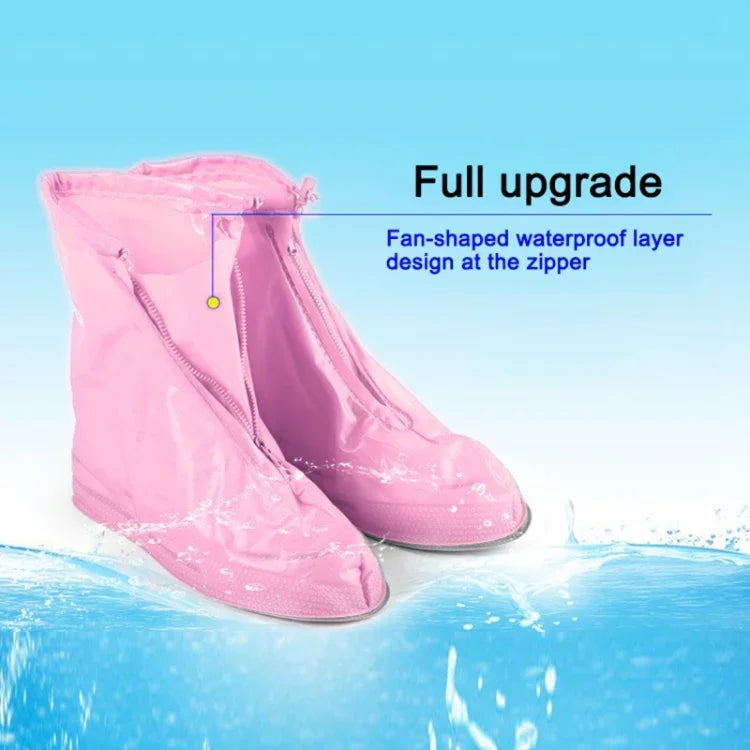 أغطية أحذية أطفال عصرية من PVC مقاومة للانزلاق ومضادة للماء بسوليد سميك، المقاس: XL، المقاس: XL